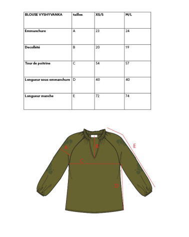 BLOUSE VYSHYVANKA KAKI