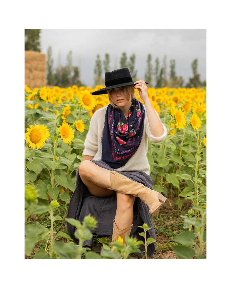 Foulard Kamila couleur bleu