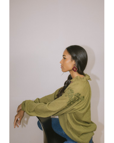 BLOUSE VYSHYVANKA KAKI